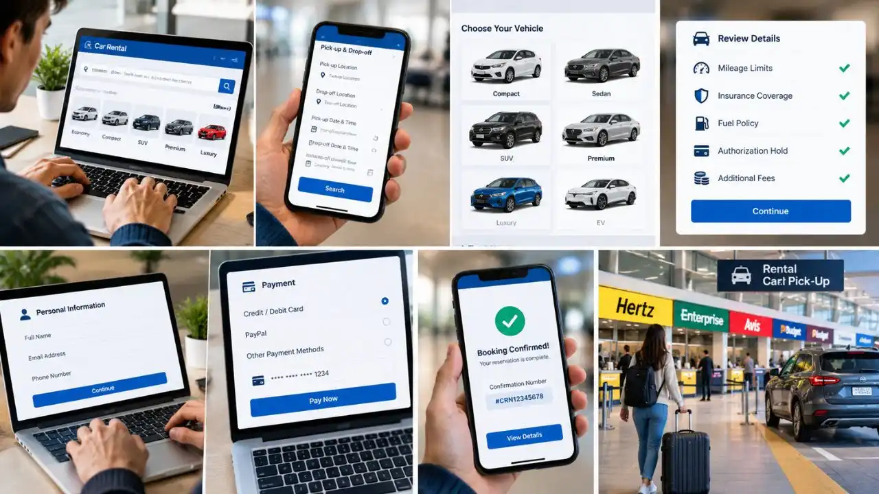 Affordable car rental booking steps at CLT Airport