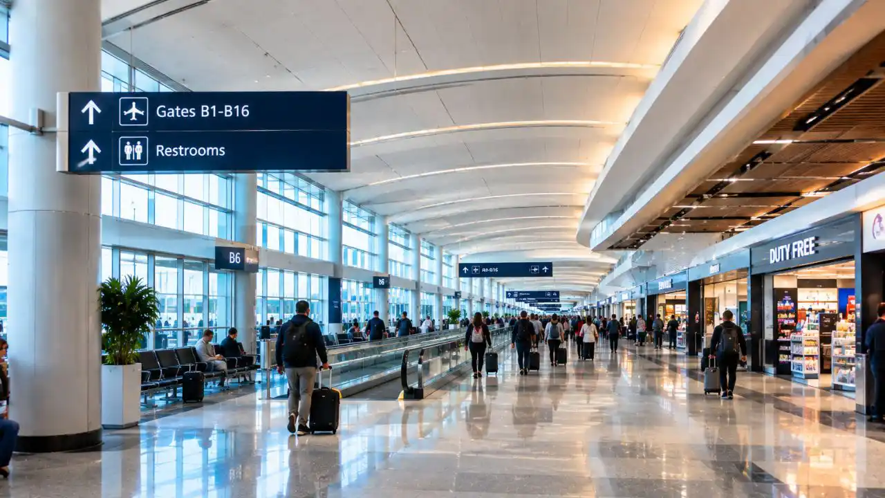 Charlotte Airport Terminal And Connected Concourses Layout