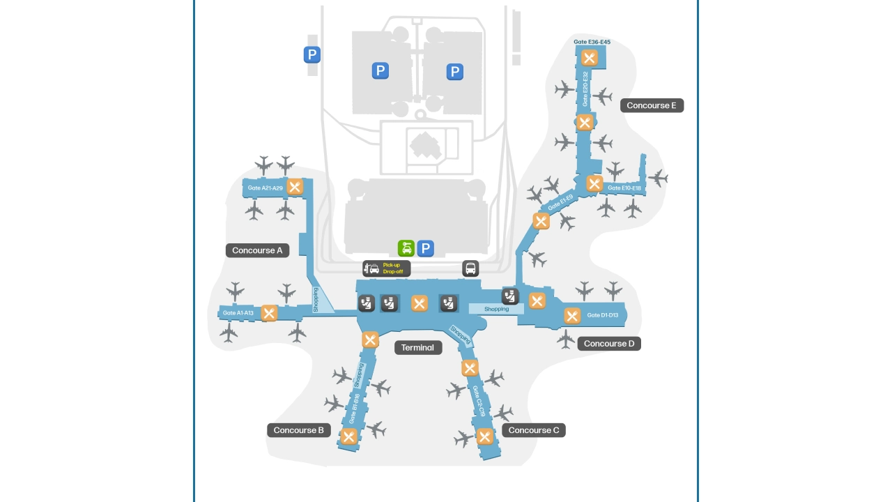 Map of CLT Airport