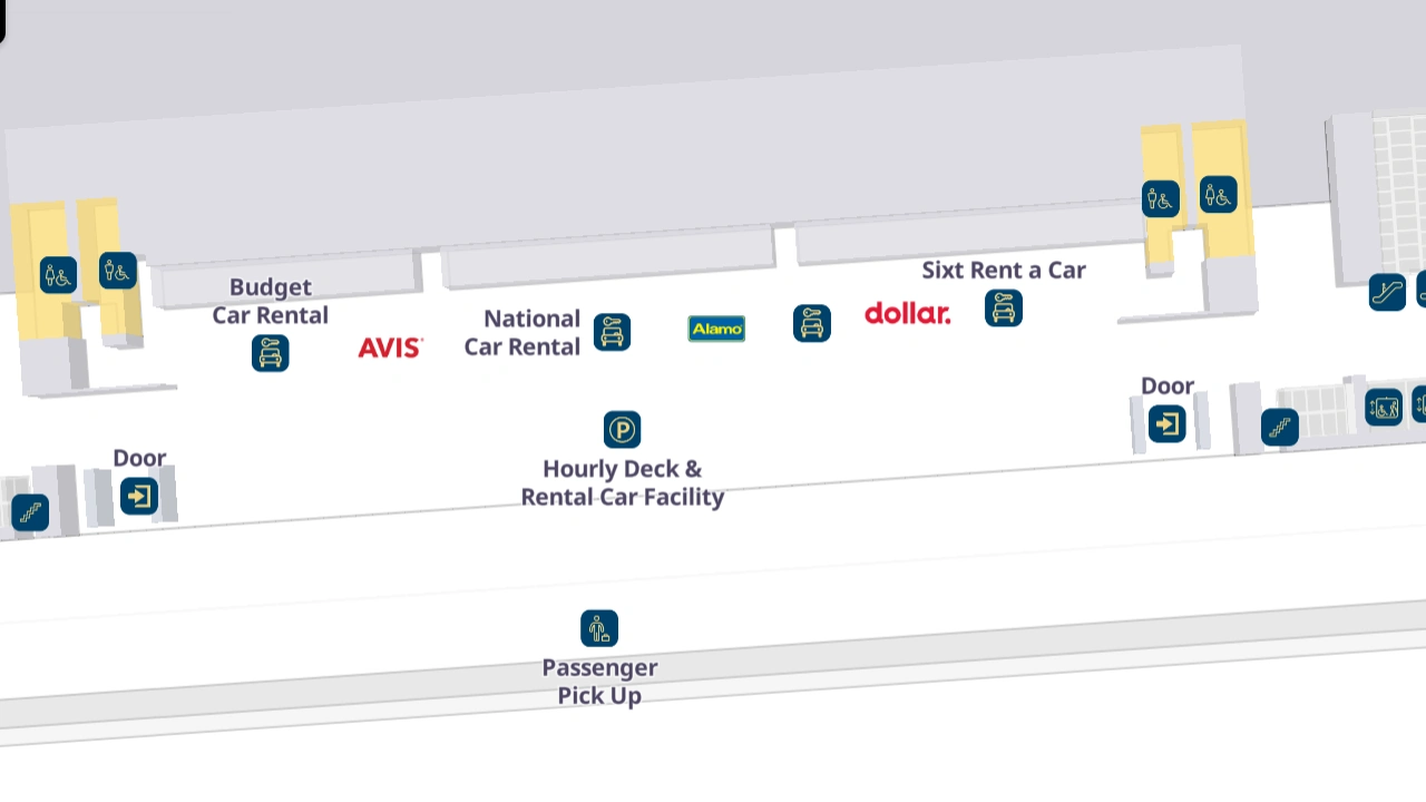 Map of CLT Airport Car Rental Center