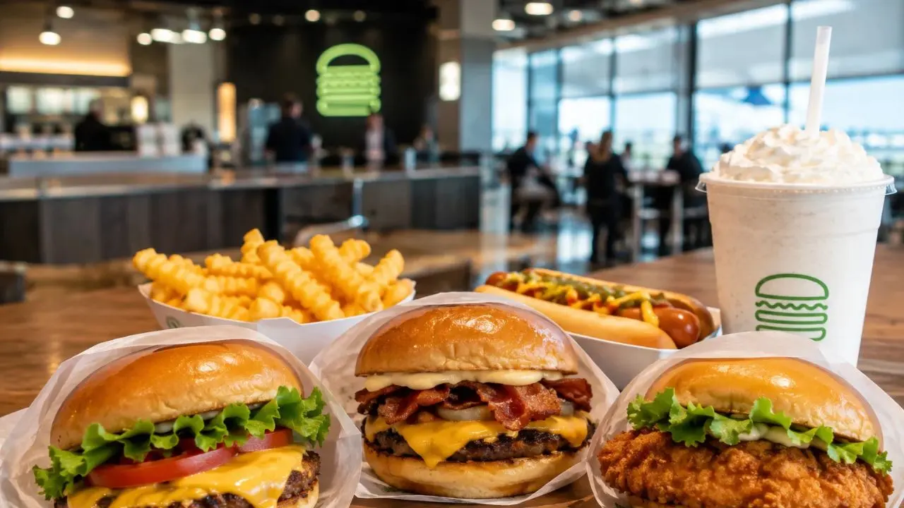 Shake Shack Charlotte Airport burger menu