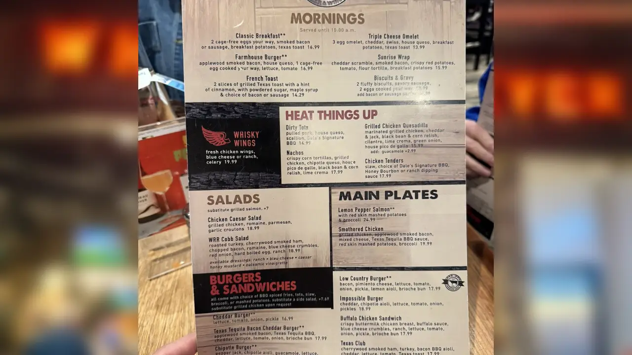 whisky river charlotte menu Details